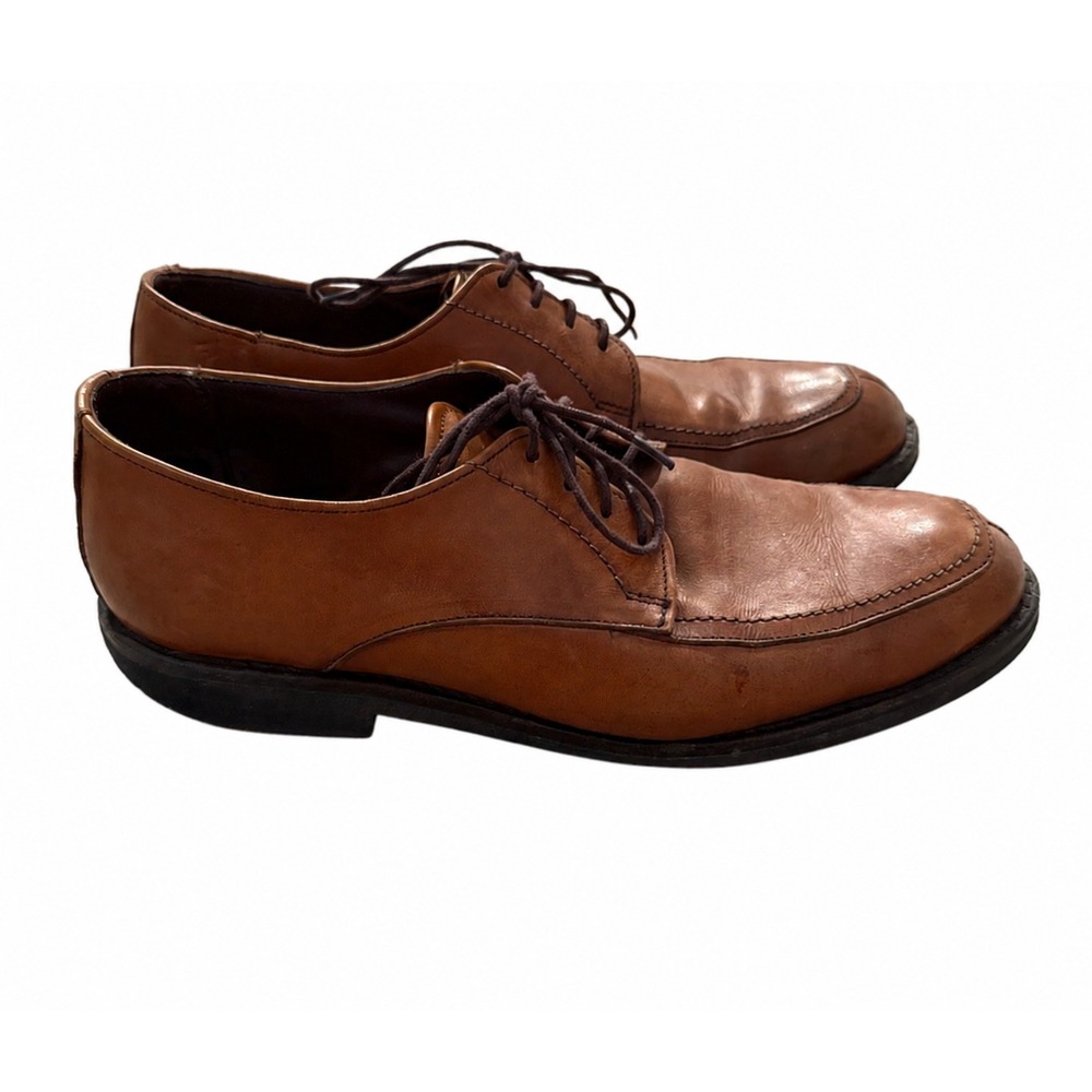Allen Edmonds Dress Shoes Men 9 Stockbridge Split Toe Blucher Brown Leather USA
